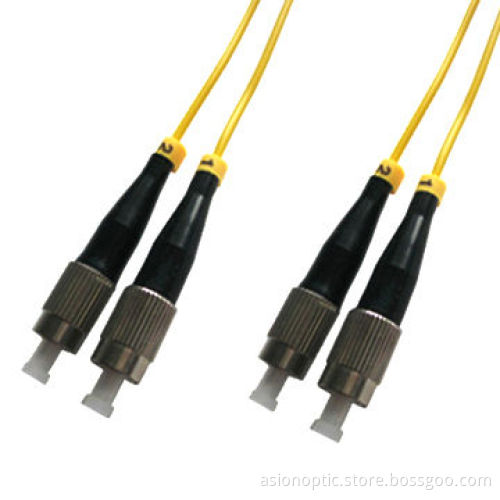 FC to FC fiber-optic patch cords, single-mode duplex with ST/LC/SC/MTRJ connector